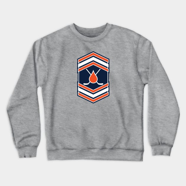 Oil Drop & Hockey Sticks Insignia (Blue & Orange) [Rx-Tp] Crewneck Sweatshirt by Roufxis